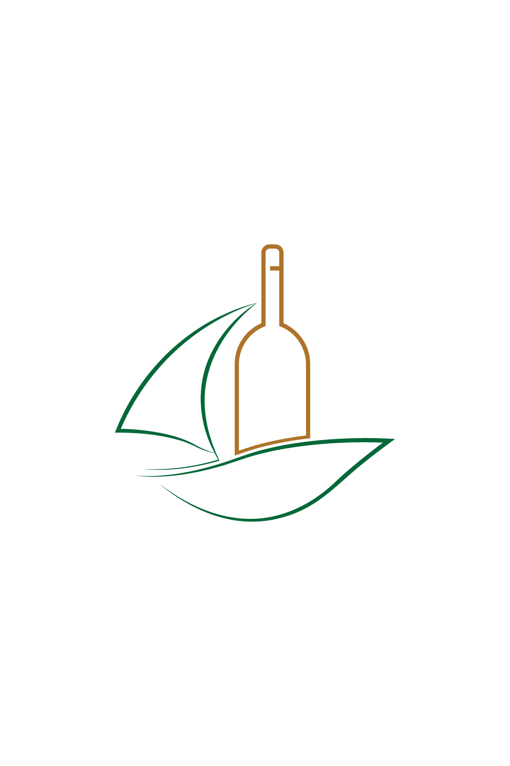 Wine with Boat Shipping logo design pinterest preview image.