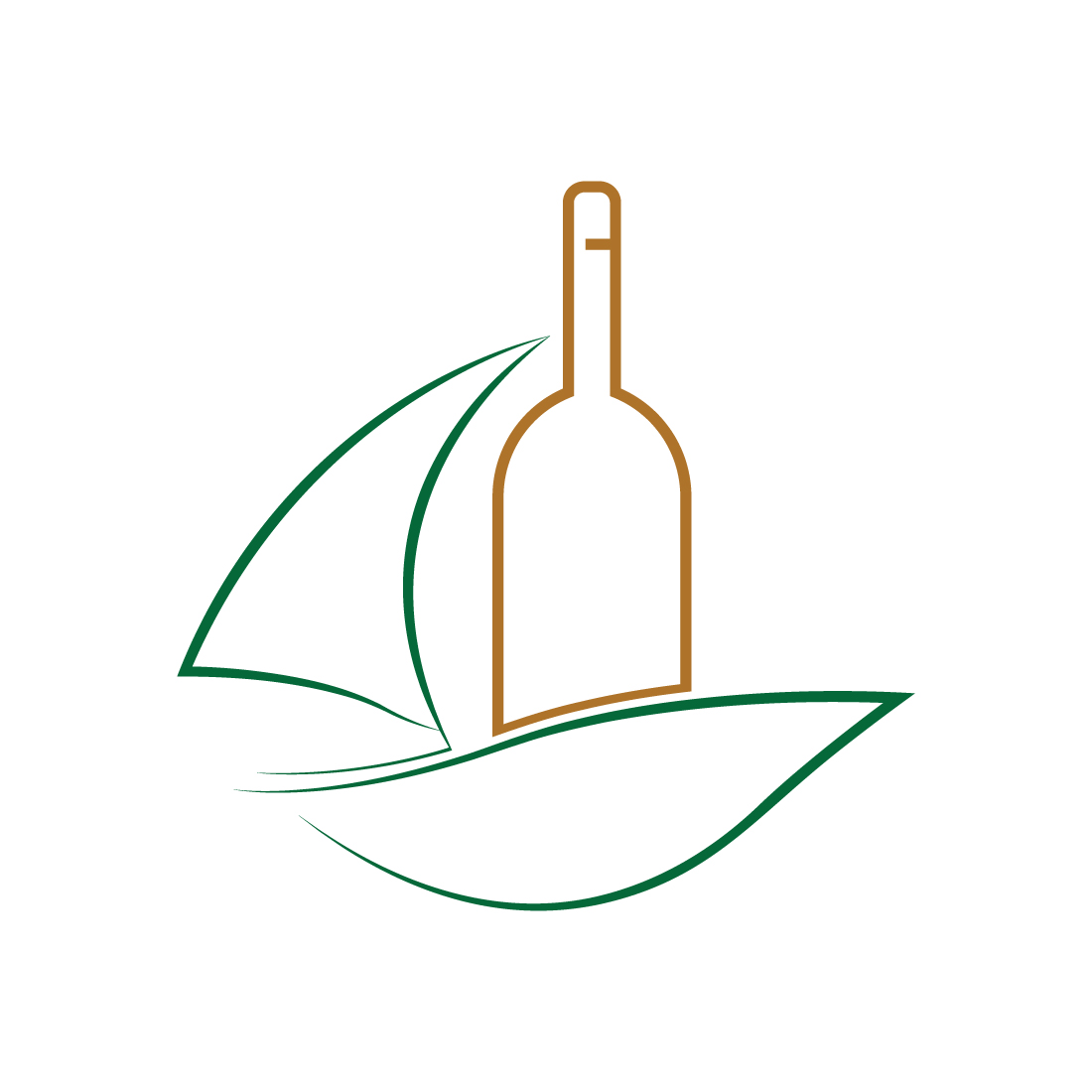 Wine with Boat Shipping logo design preview image.