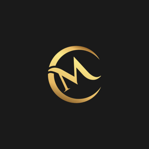 Luxury Letter M logo design for your brand cover image.