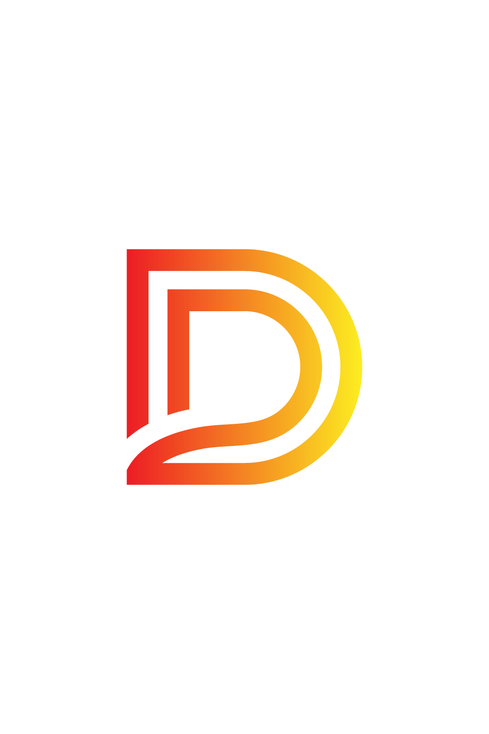 Letter D logo design for your brand pinterest preview image.