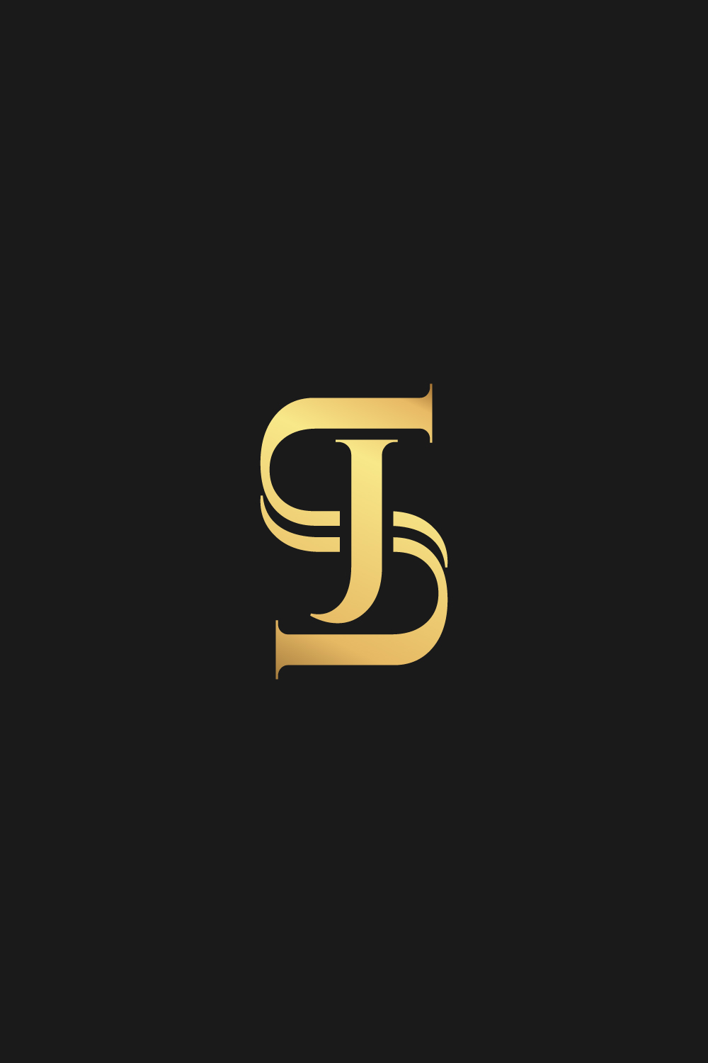 SJ letter Luxury logo design for your brand pinterest preview image.