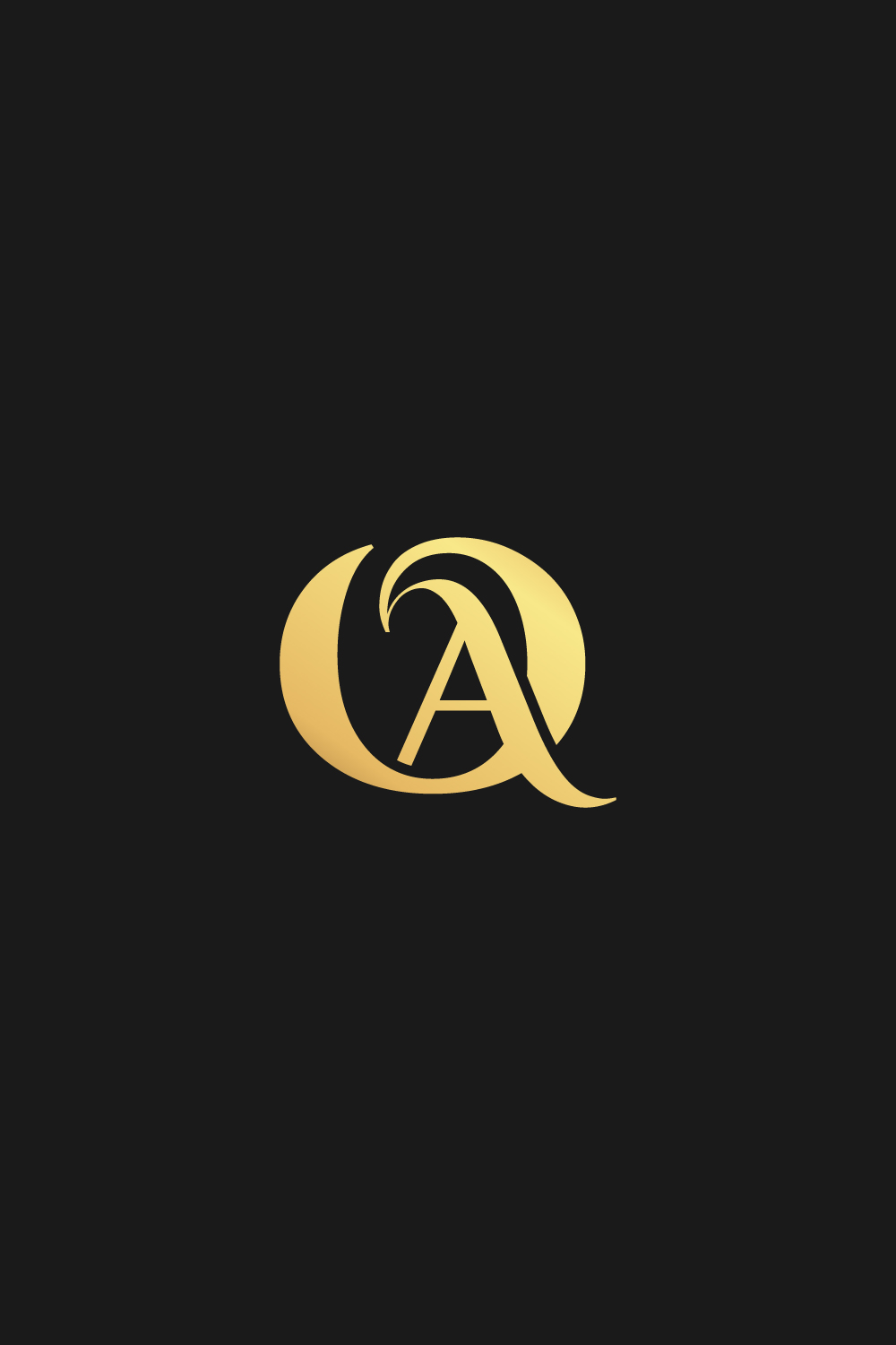 AQ luxury logo design for your brand pinterest preview image.