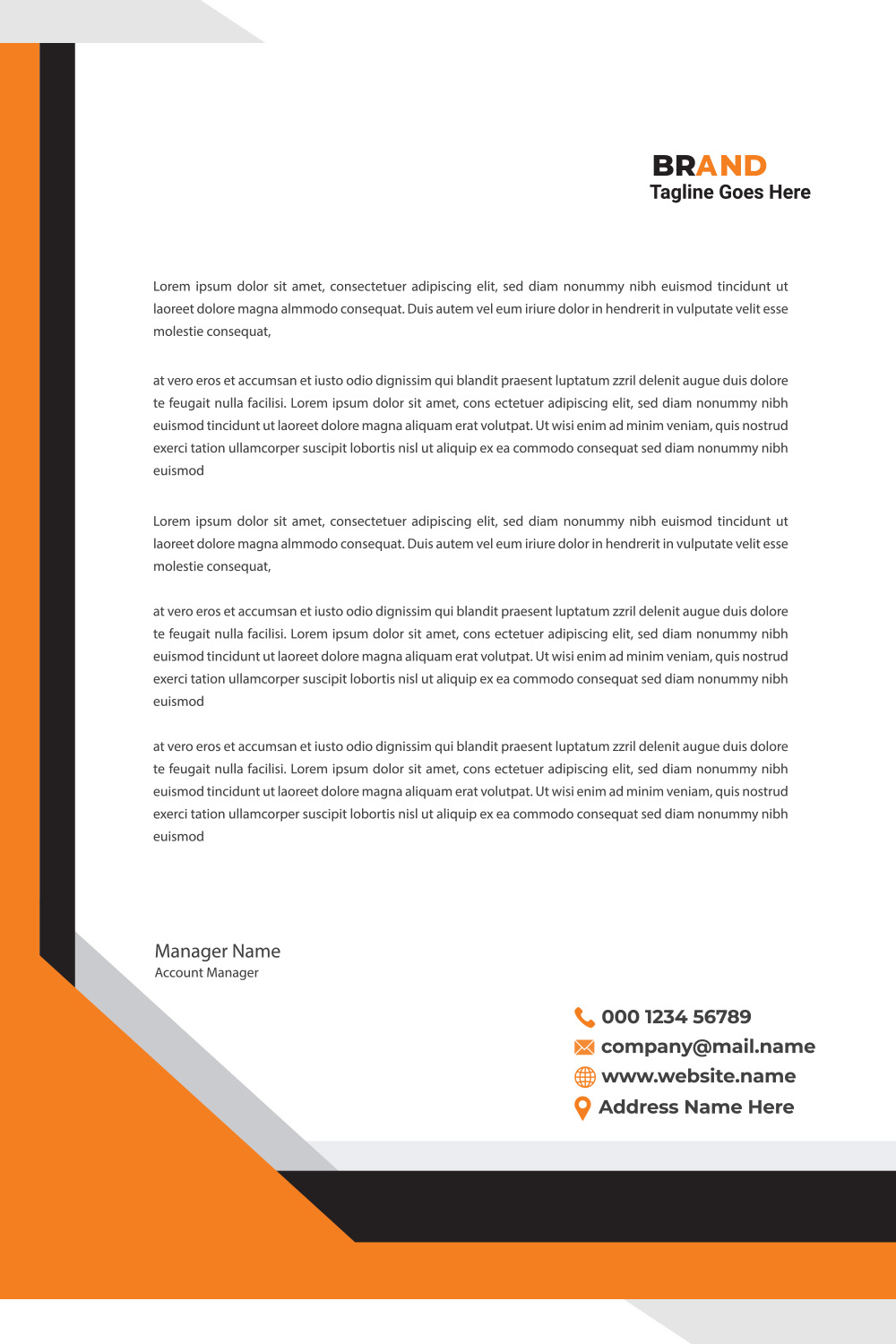 Modern Letterhead Design pinterest preview image.