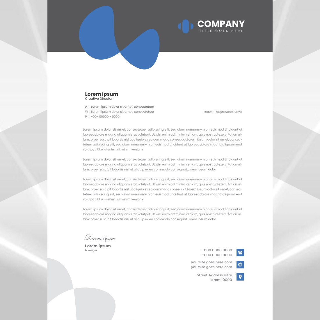 Modern Letterhead Design preview image.