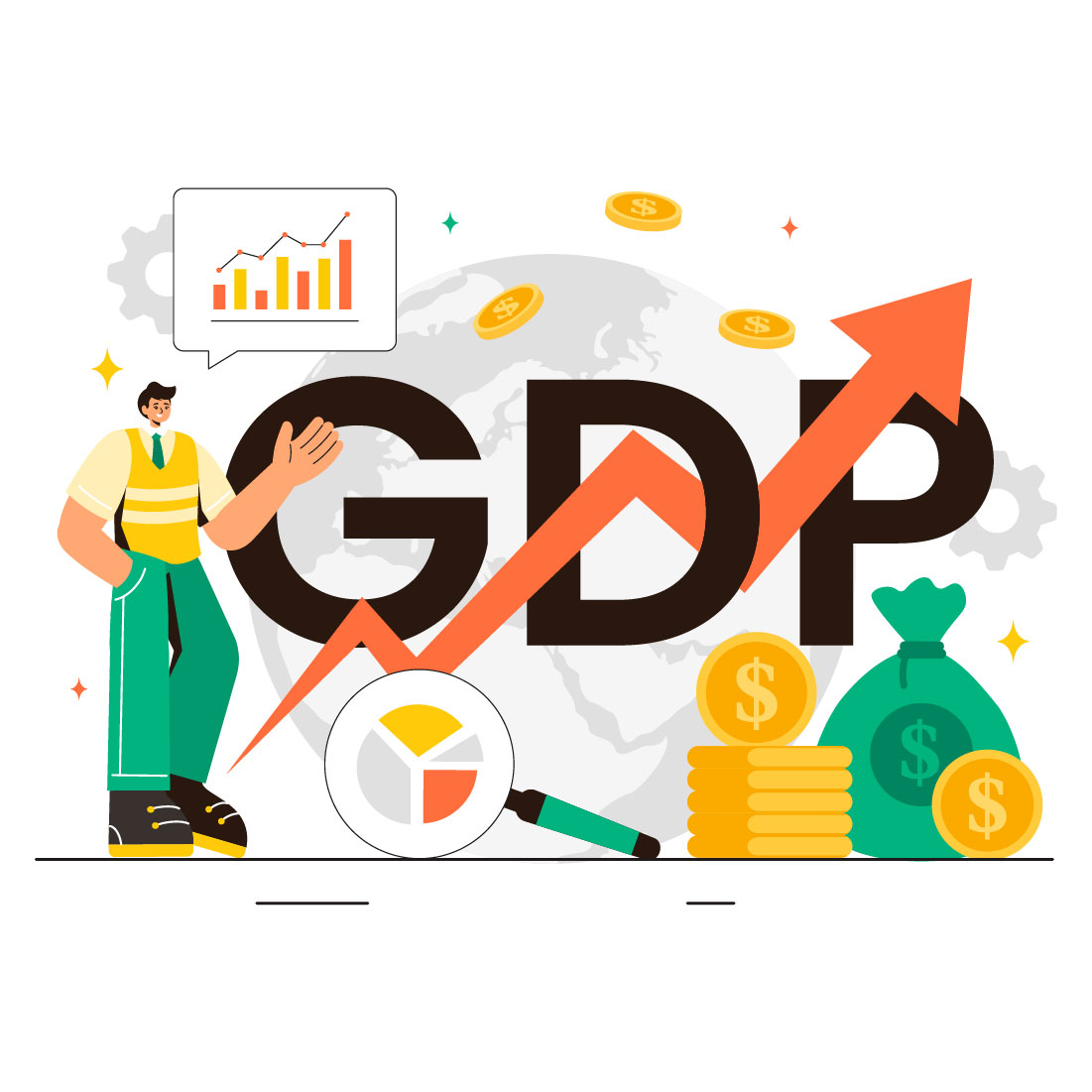 10 GDP or Gross Domestic Product Illustration cover image.