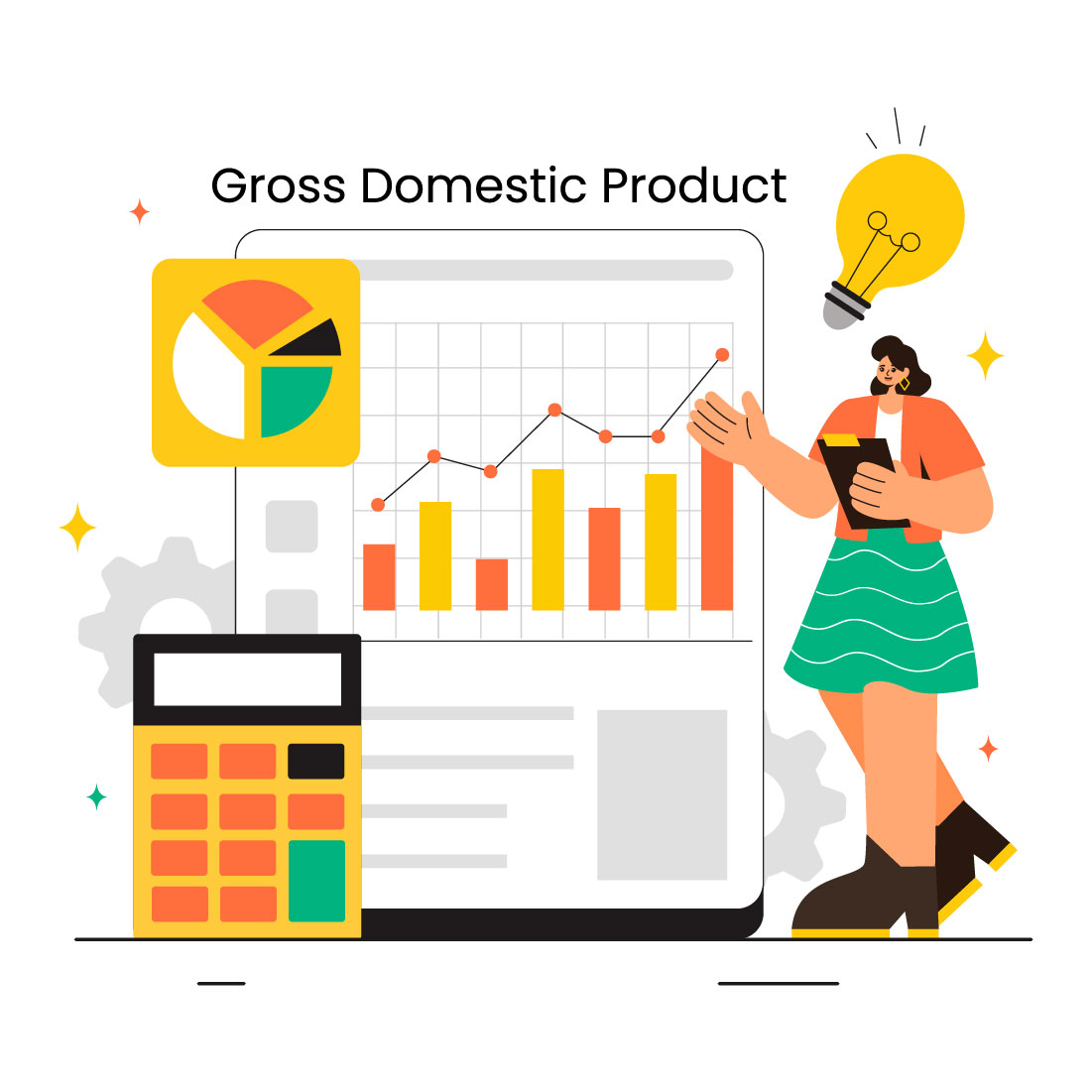 10 GDP or Gross Domestic Product Illustration preview image.