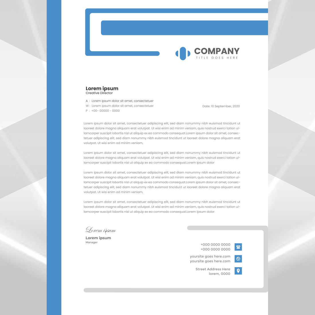 Modern Letterhead Design preview image.