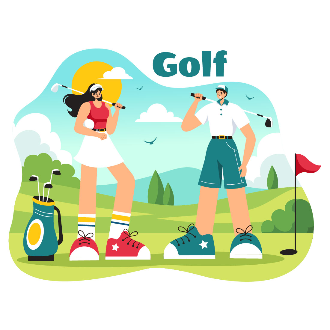 10 Golf Sport Illustration cover image.