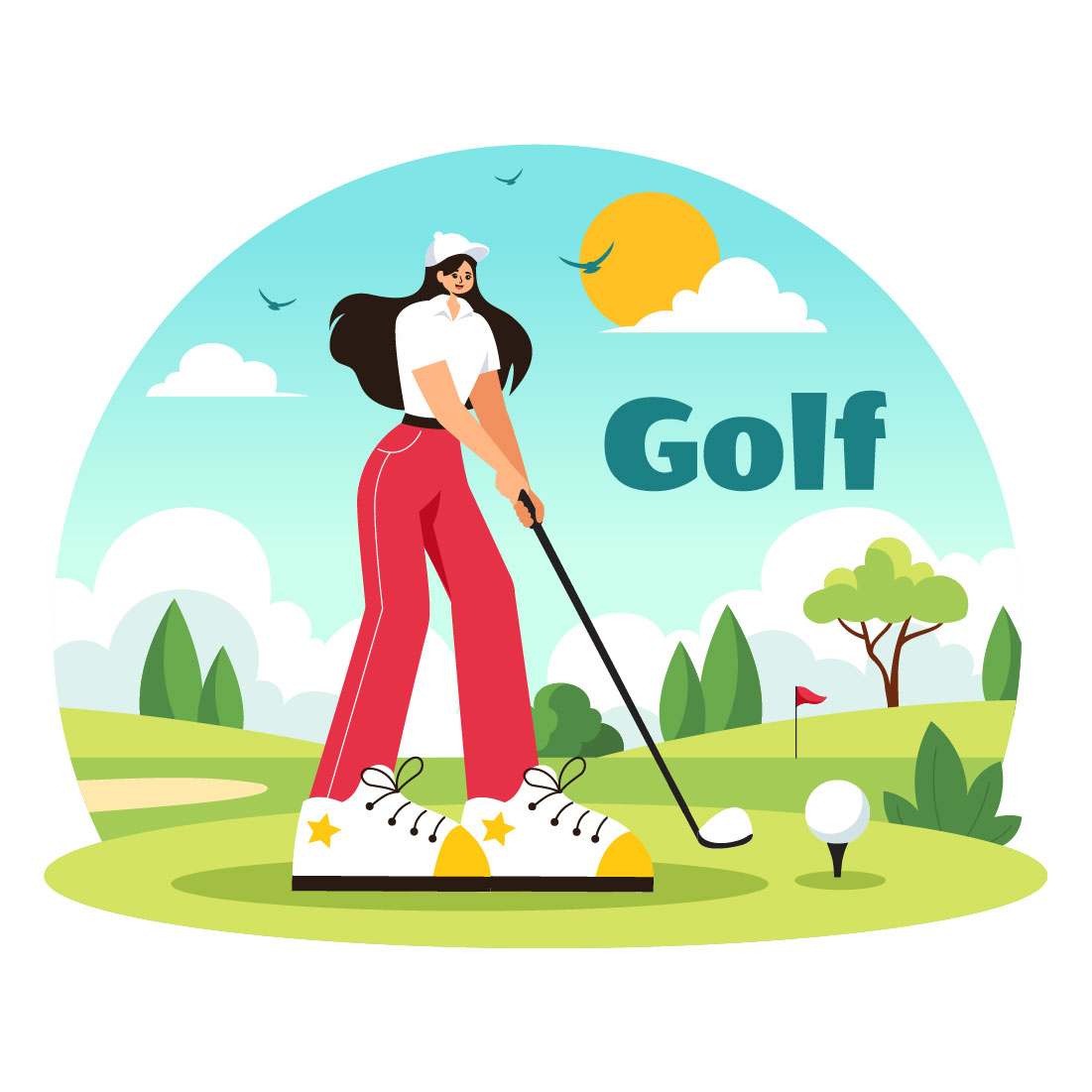 10 Golf Sport Illustration preview image.