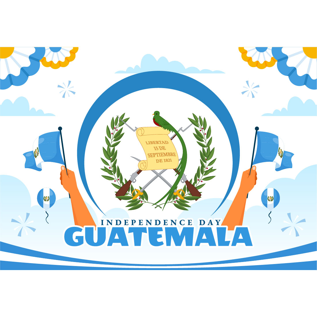 12 Guatemala Independence Day Illustration cover image.