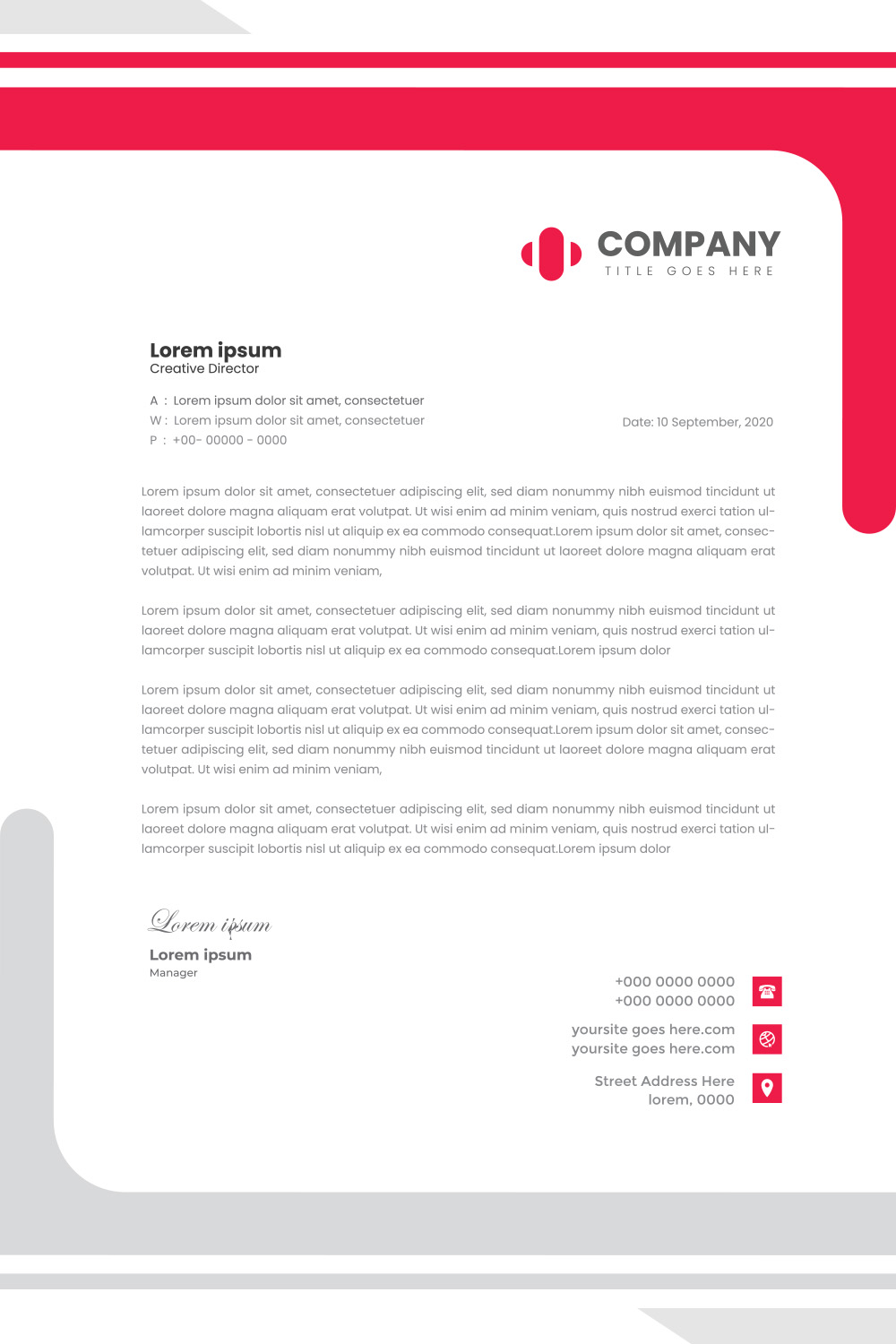 Modern Letterhead Design pinterest preview image.