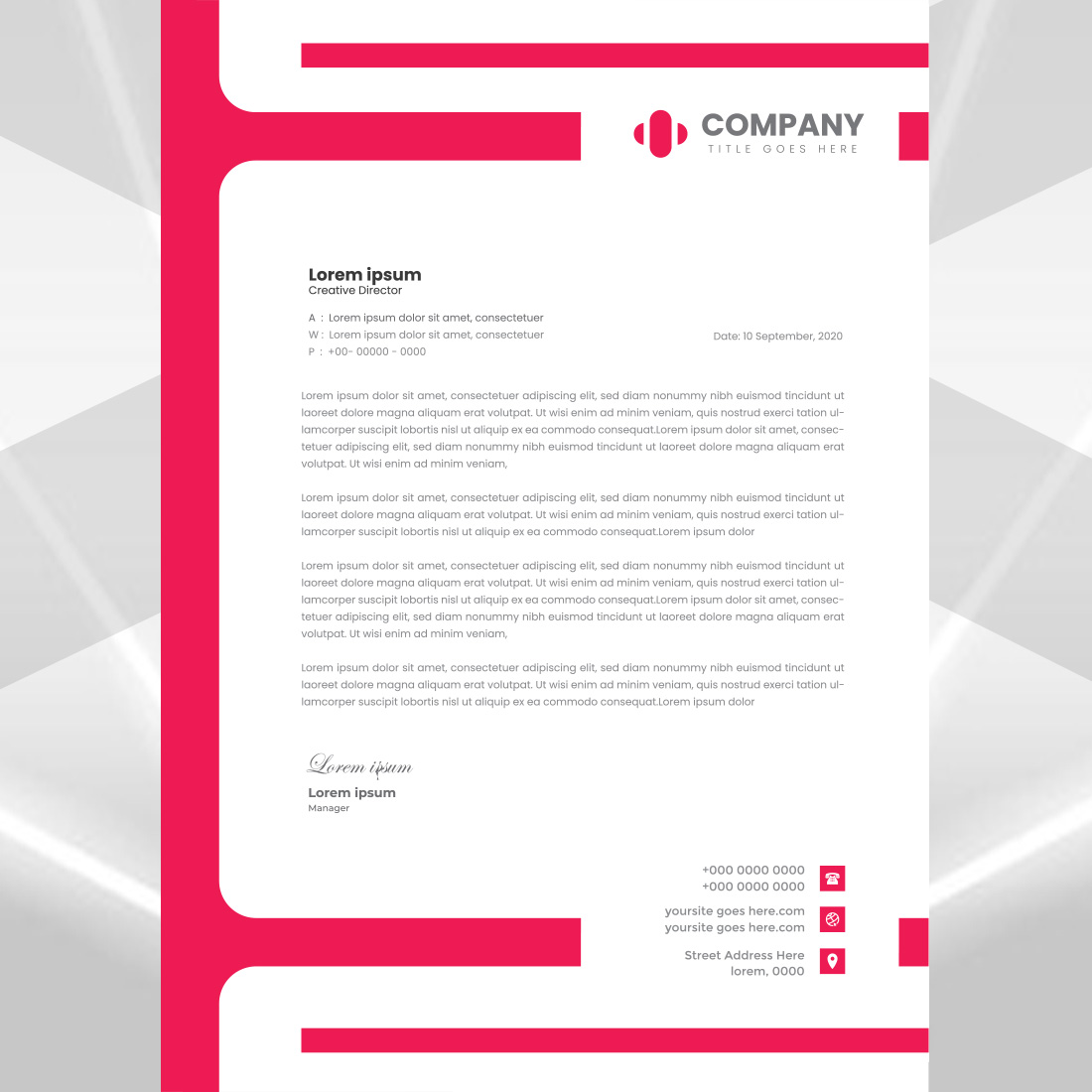 Modern Letterhead Design preview image.