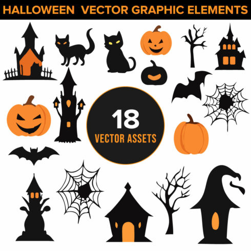 Halloween Vector Graphic Elements cover image.