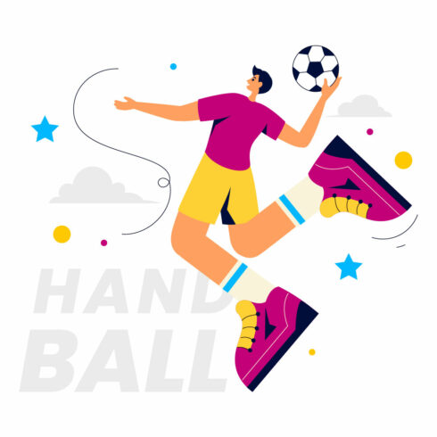 8 Handball Sports Illustration cover image.