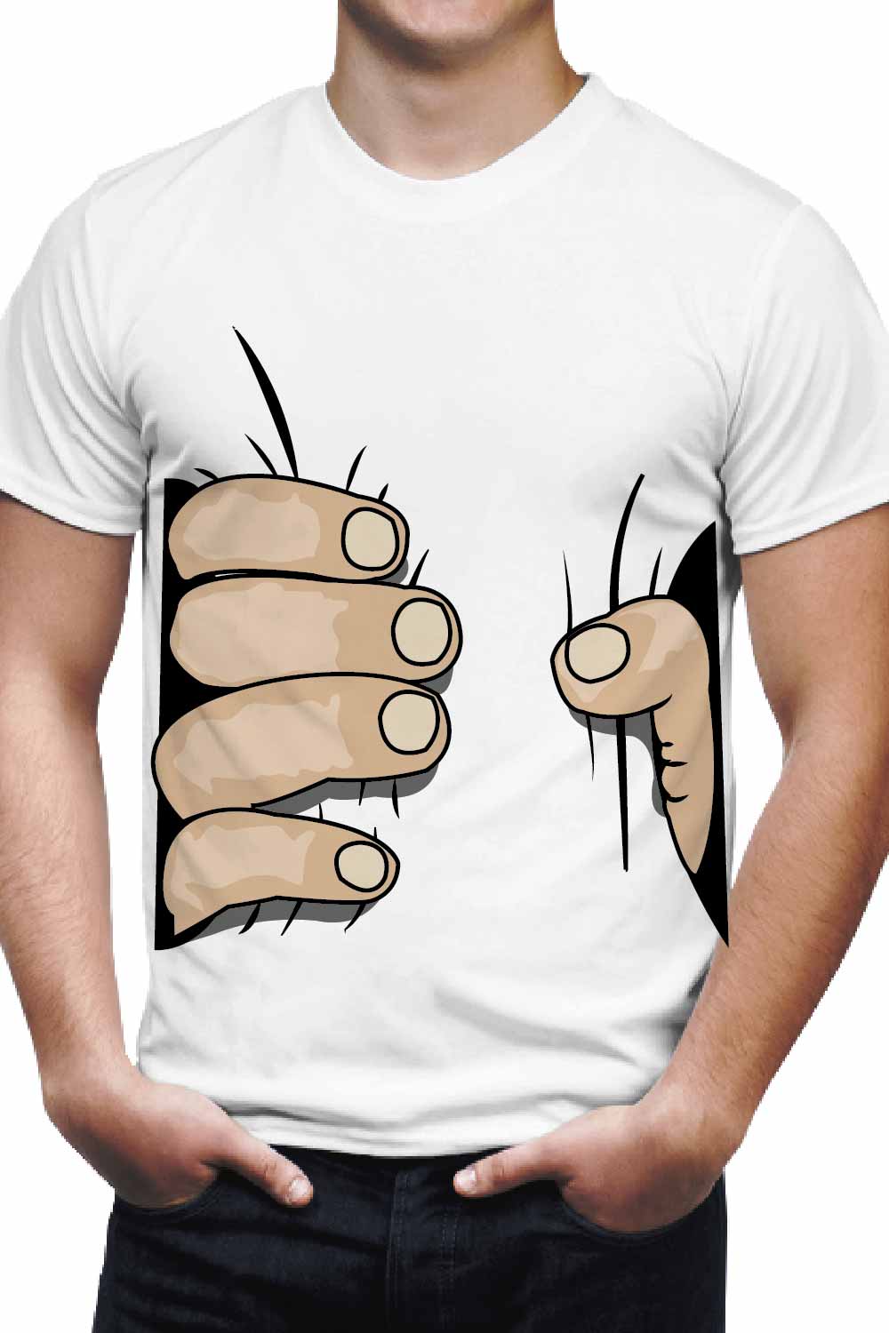 illustration of hand crushing for t-shirts pinterest preview image.