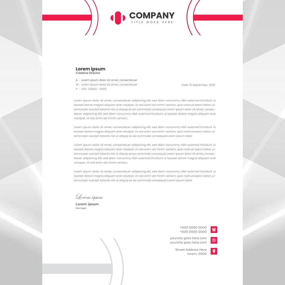 Modern Letterhead Design preview image.