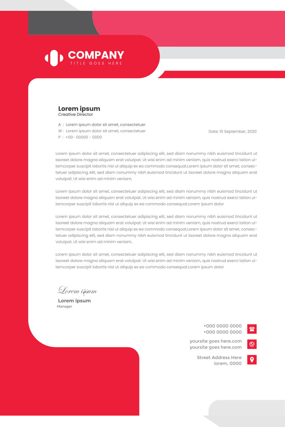 Modern Letterhead Design pinterest preview image.