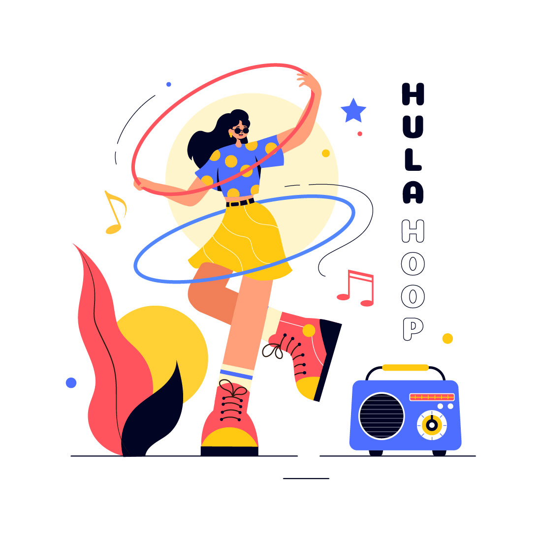 13 Playing Hula Hoop Illustration cover image.