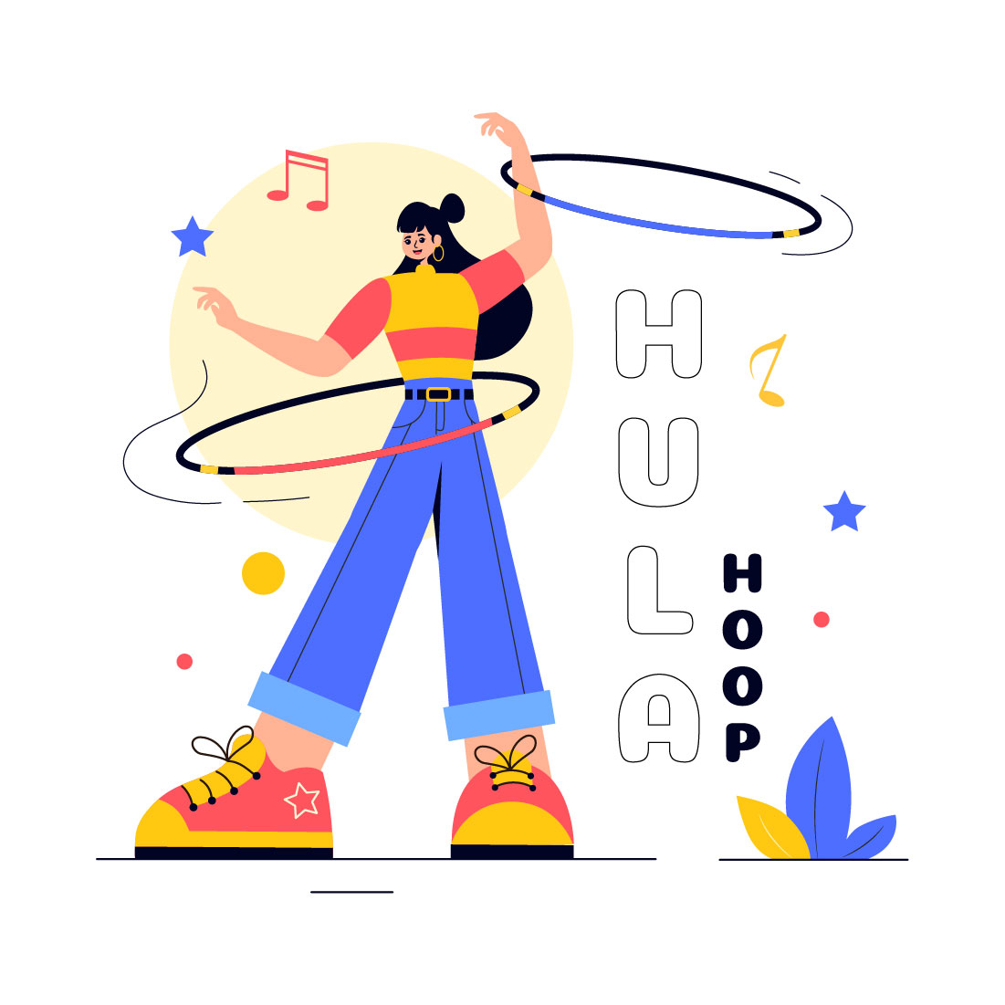 13 Playing Hula Hoop Illustration preview image.