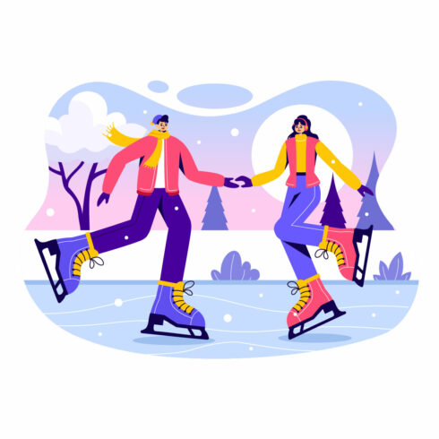 9 Ice Skating Illustration cover image.