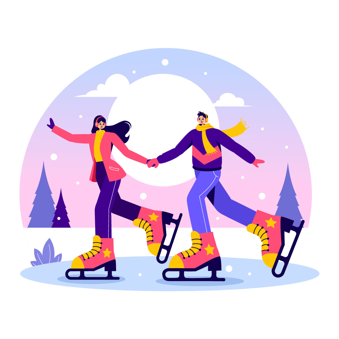 9 Ice Skating Illustration preview image.