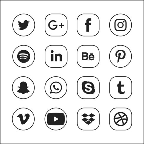 Latest updated social media or social network apps icon set, X, Threads,Instagram, Facebook, YouTube, Tik Tok, Pinterest, WhatsApp, LinkedIn, Telegram, Snapchat, Viber, Twitter, Zoom vector bundle  cover image.