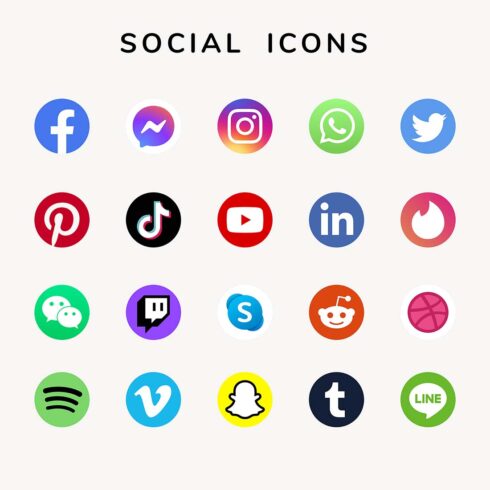 Latest updated social media or social network apps icon set, X, Threads,Instagram, Facebook, YouTube, Tik Tok, Pinterest, WhatsApp, LinkedIn, Telegram, Snapchat, Viber, Twitter, Zoom vector bundle  cover image.