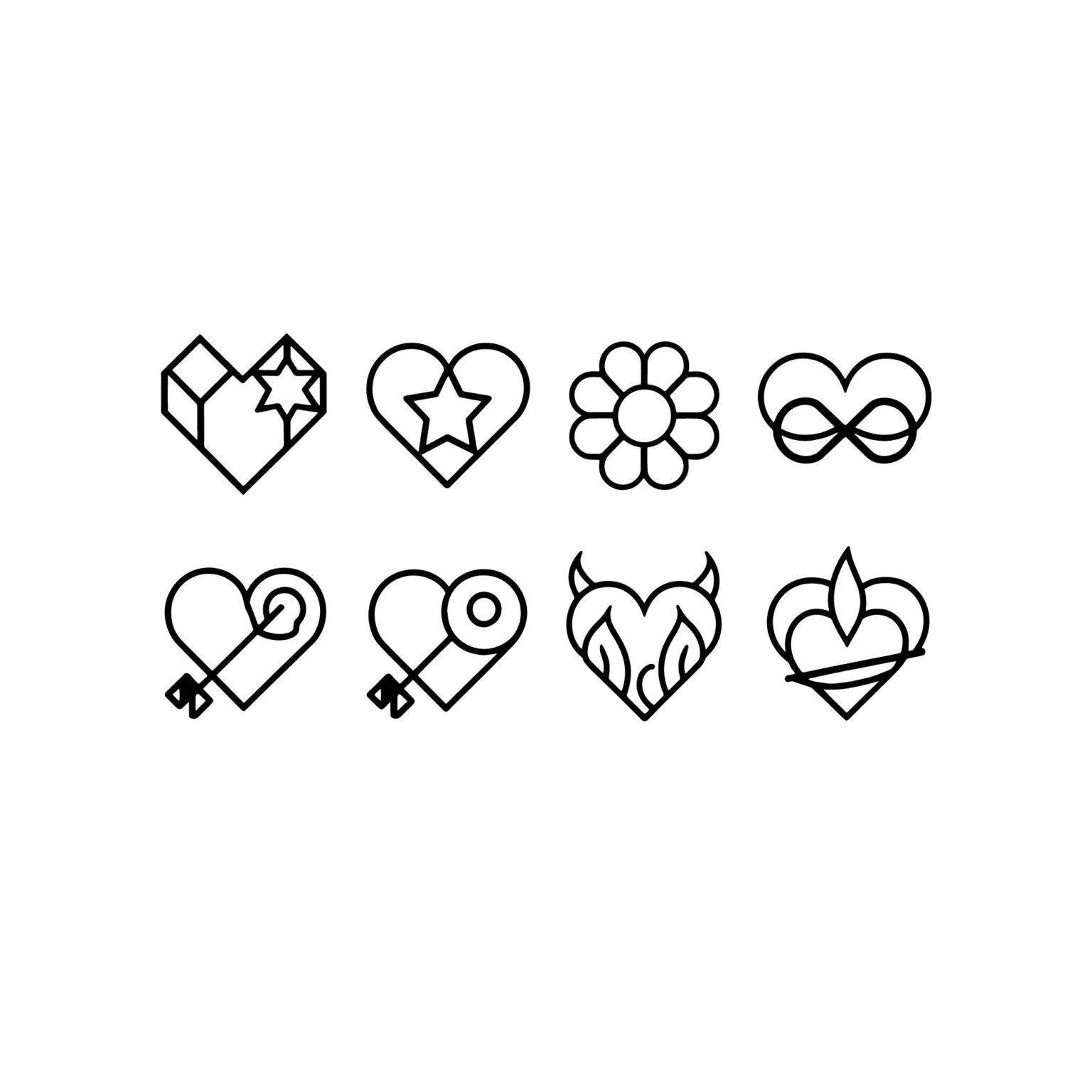 Intricate Heart Icons Collection - MasterBundles