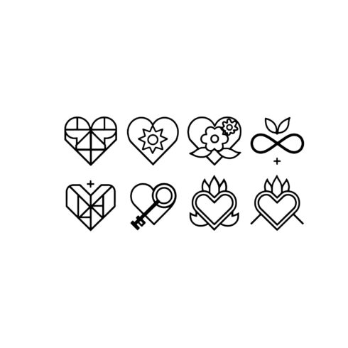 Intricate Heart Icons Collection cover image.