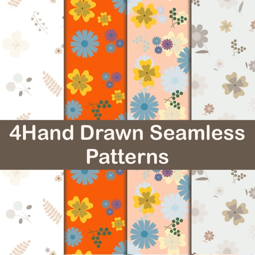 4Hand Drawn Seamless Patterns - MasterBundles