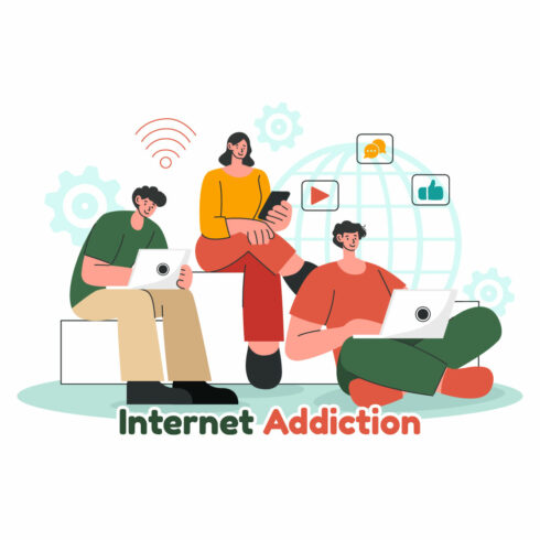 9 Internet Addiction Illustration cover image.