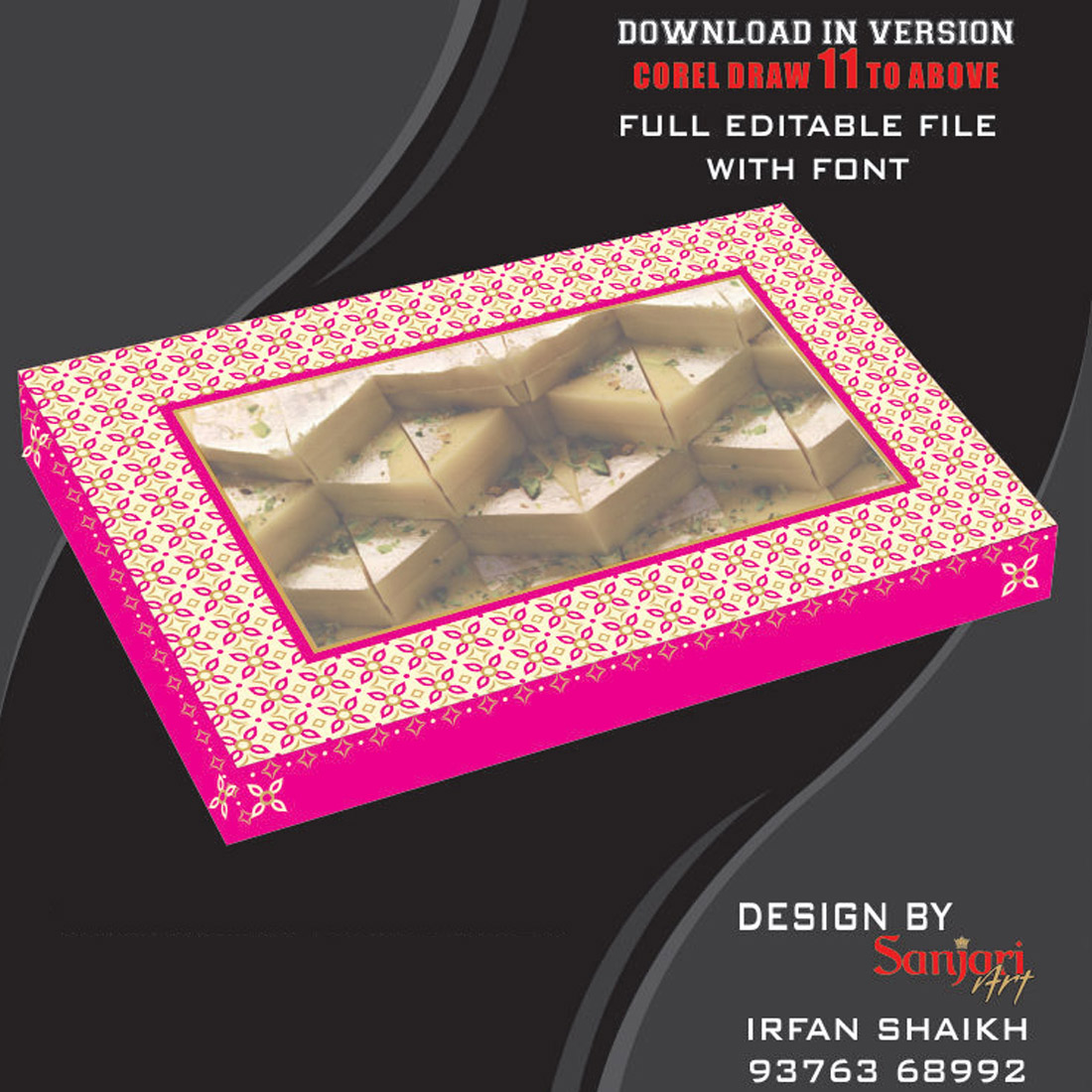 SWEET BOX DESIGN CDR FILE DOWNLOAD VERSION- COREL DRAW 11 TO ABOVE FULL EDITABLE WITH FONT preview image.