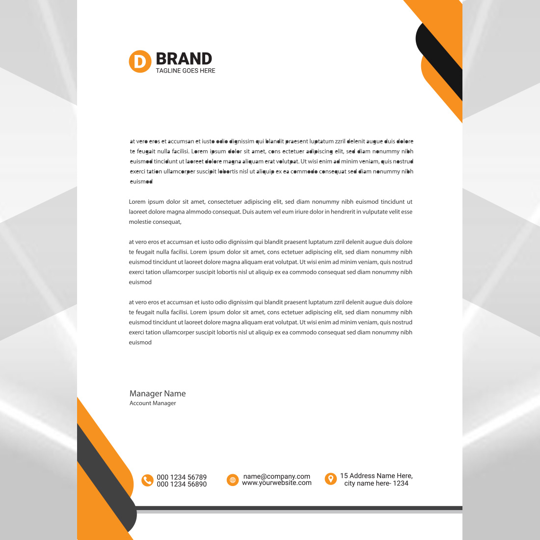 Modern Letterhead Design preview image.