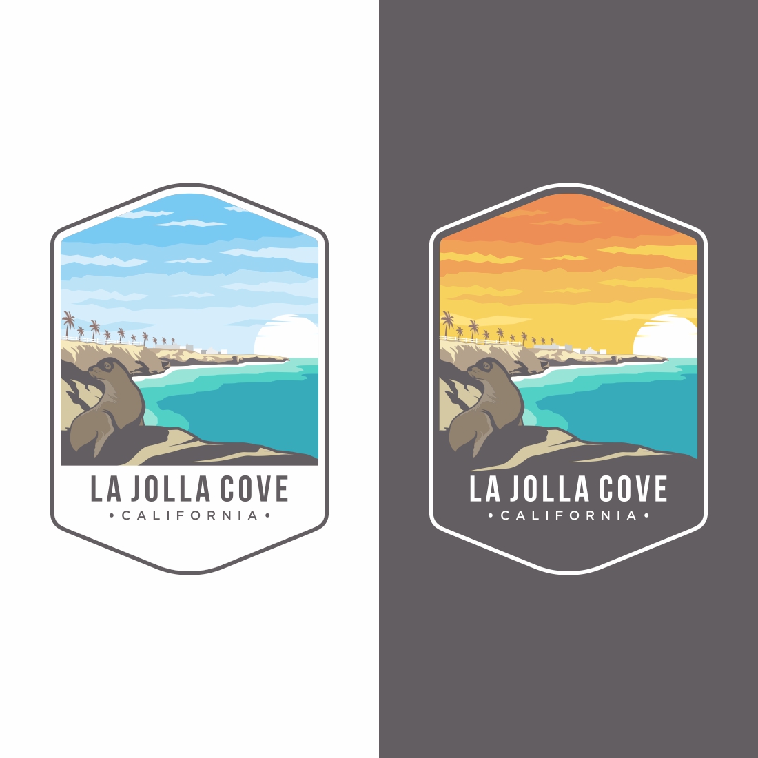 Ilustrasi logo patch Lambang LA JOLLA COVE - only 8$ preview image.