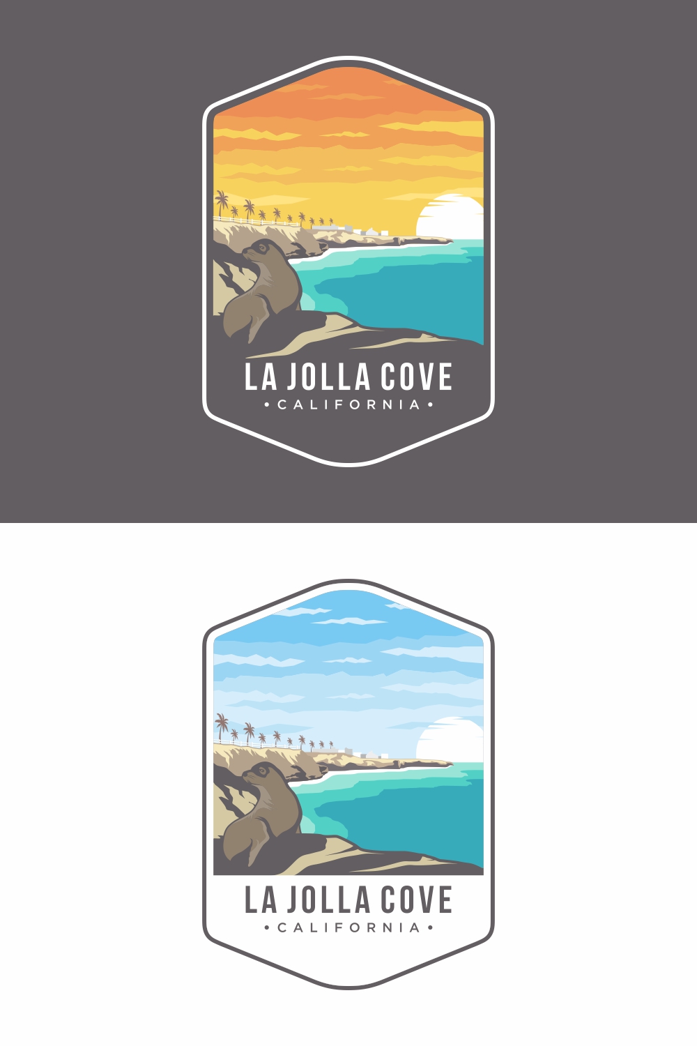 Ilustrasi logo patch Lambang LA JOLLA COVE - only 8$ pinterest preview image.