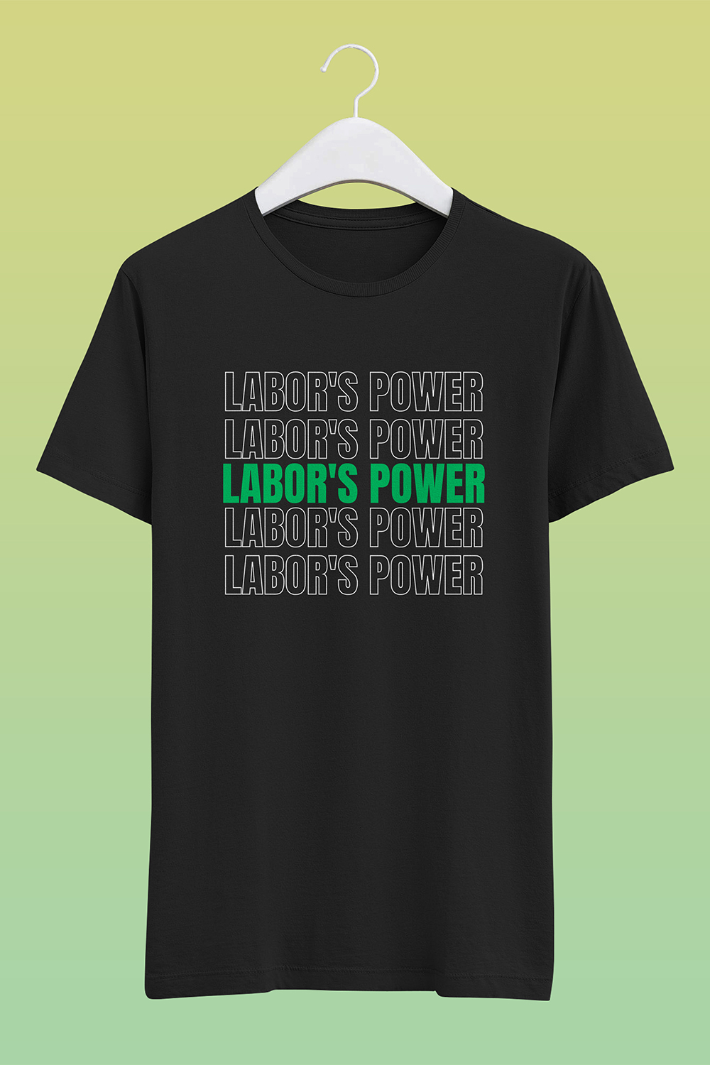 Labor Power Typography T-shirt Design-Bold Labor Day Typography Tee pinterest preview image.