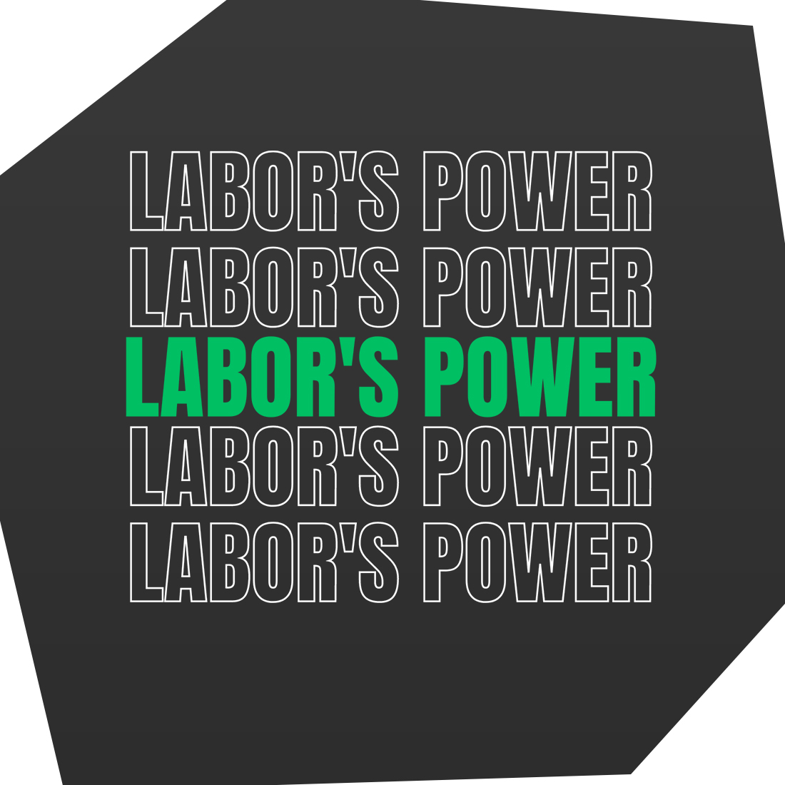 Labor Power Typography T-shirt Design-Bold Labor Day Typography Tee preview image.