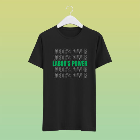 Labor Power Typography T-shirt Design-Bold Labor Day Typography Tee cover image.