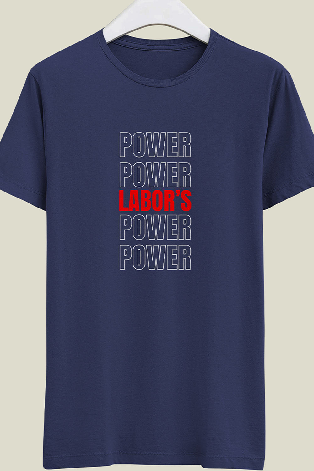 Labor's Power - Laybor Day Typography T-shirt Design pinterest preview image.