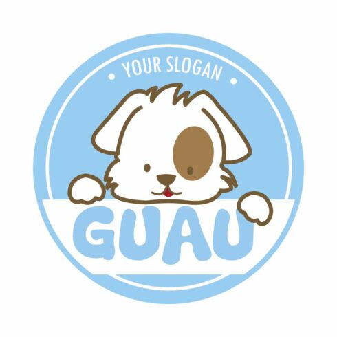 Kawaii dog logo for petshop or veterinary cover image.