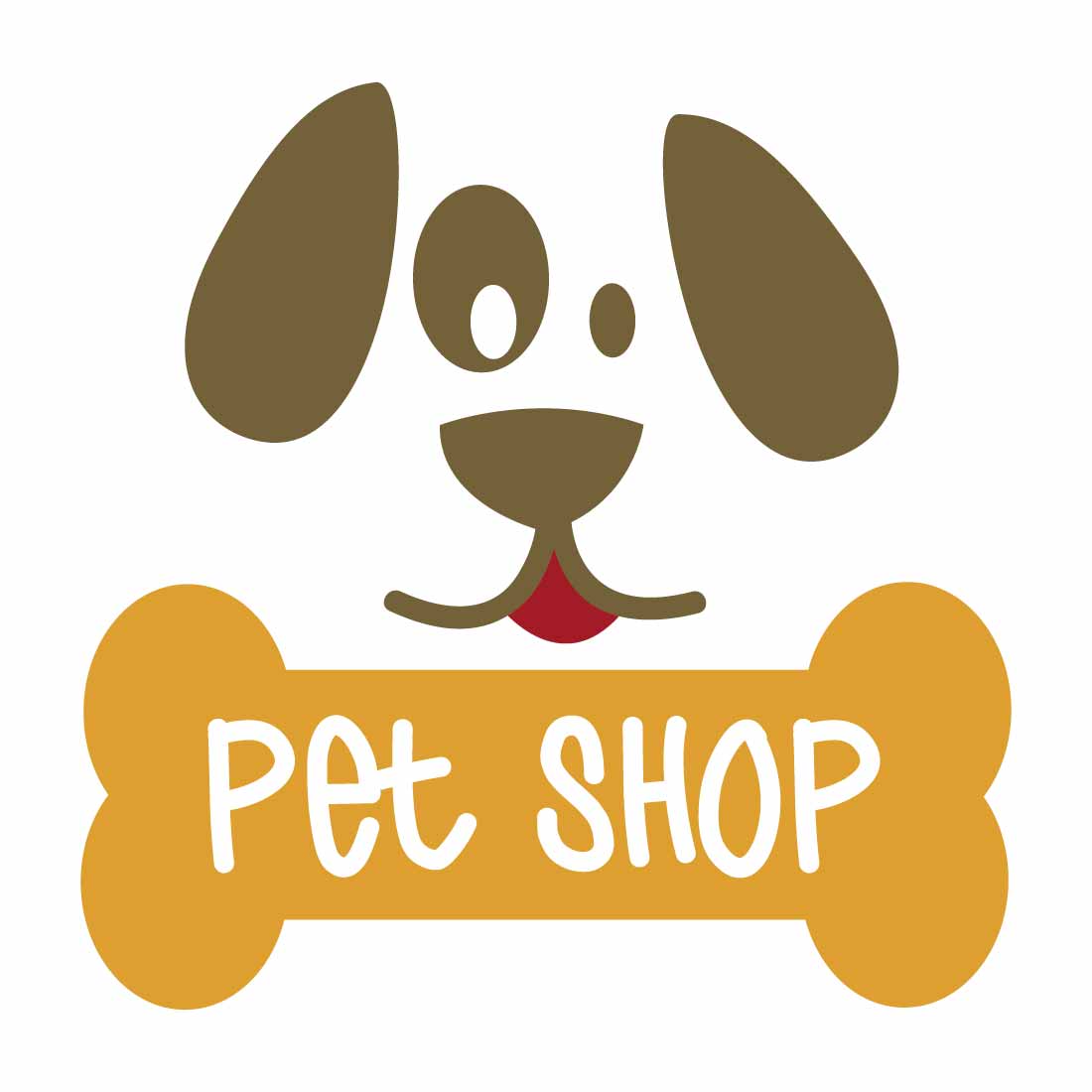 Dog and bone logo for petshop or veterinary cover image.