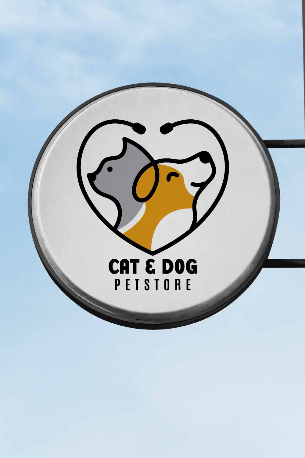 Dog and cat logo for veterinary or petshop pinterest preview image.