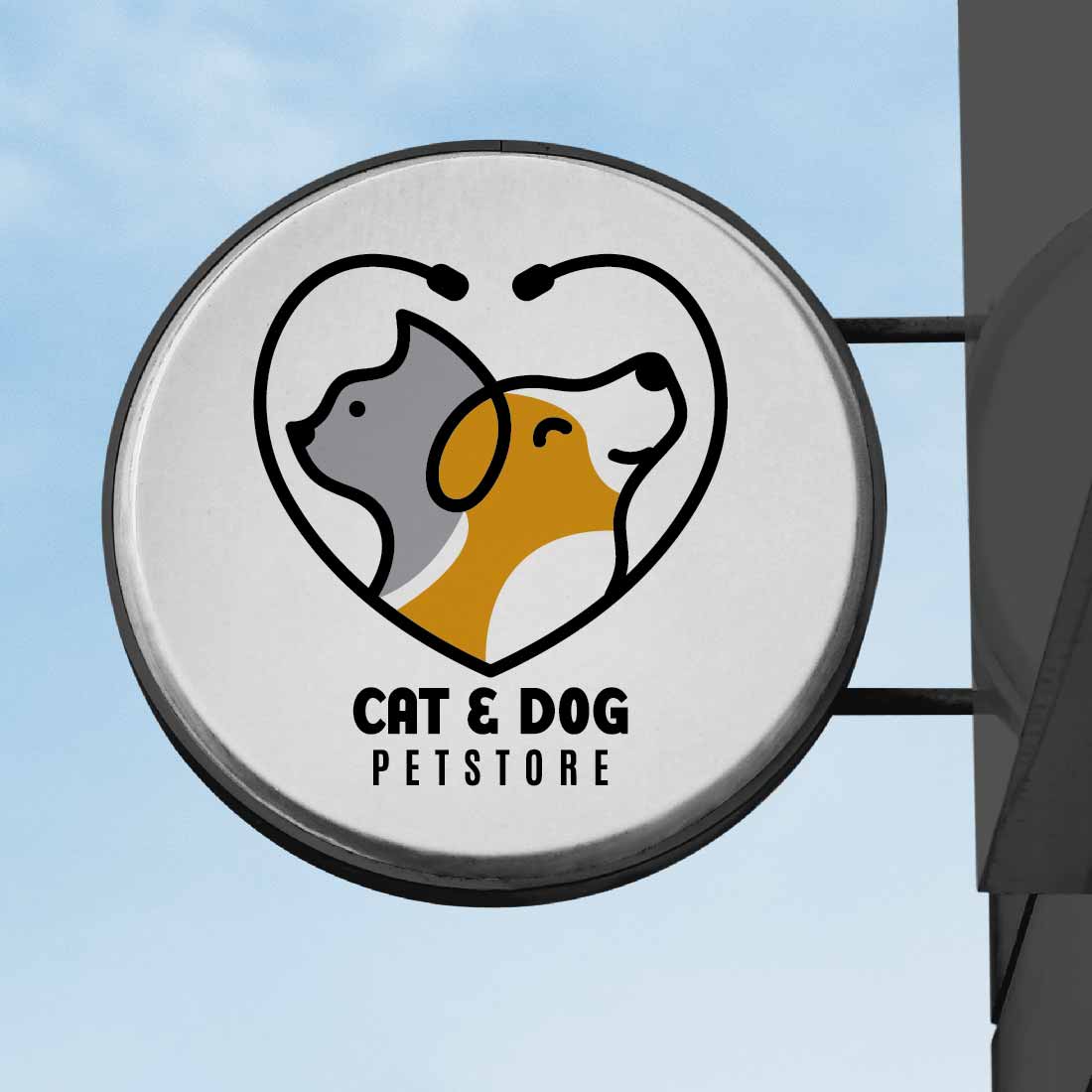 Dog and cat logo for veterinary or petshop preview image.