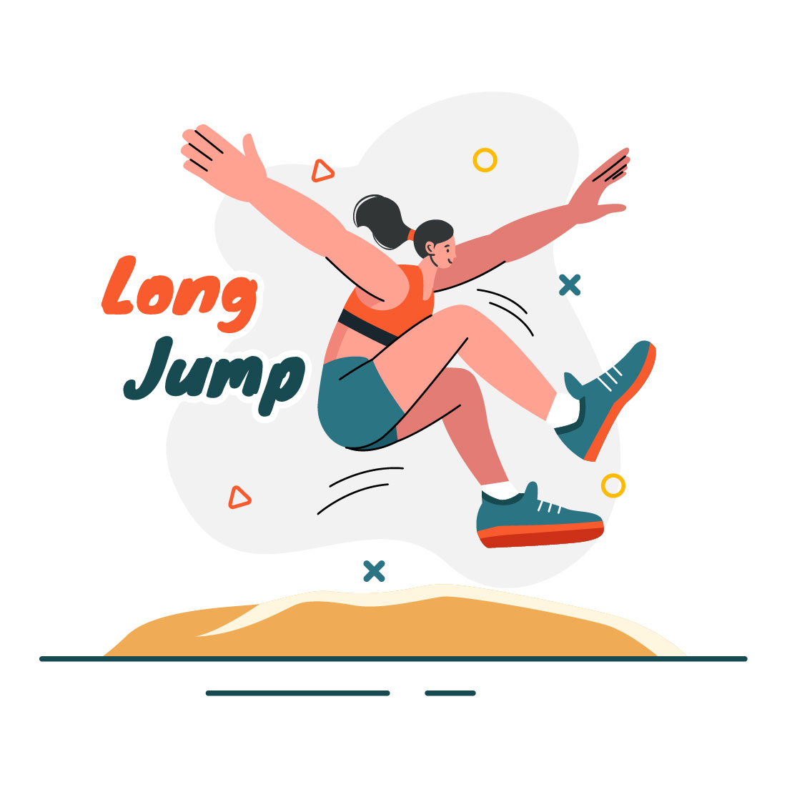 9 Long Jump Sport Illustration preview image.