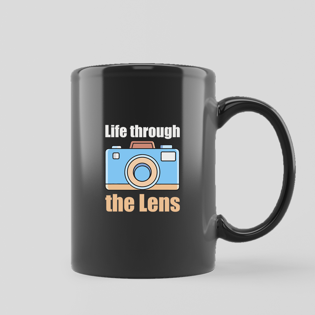 Life through the lens - World Photography Day T-Shirt Design preview image.