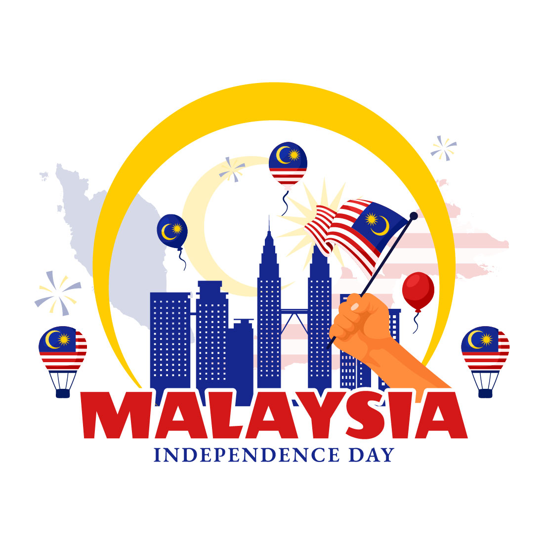 12 Happy Malaysia Day Illustration cover image.