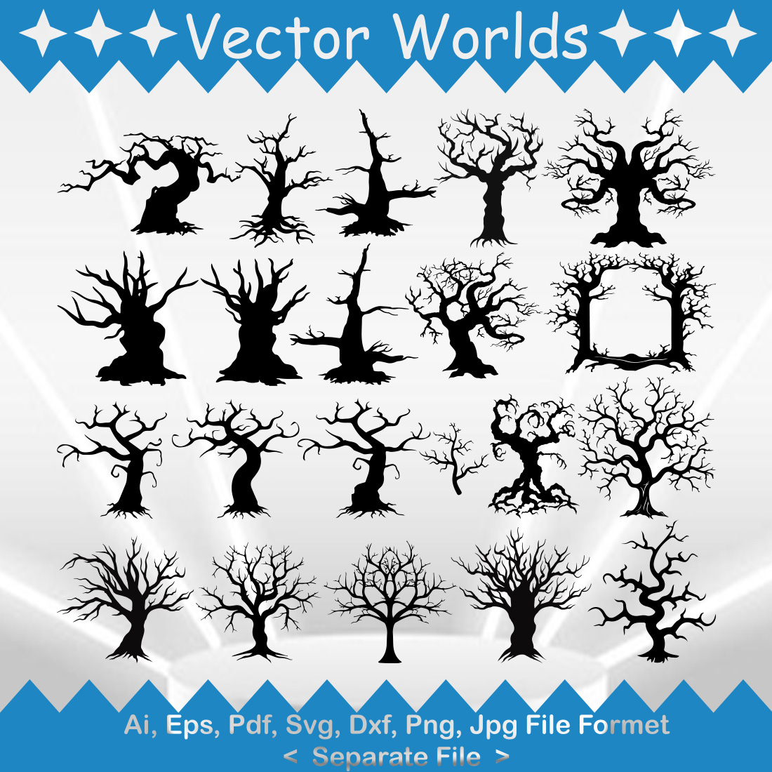 Scary Branches SVG Vector Design preview image.