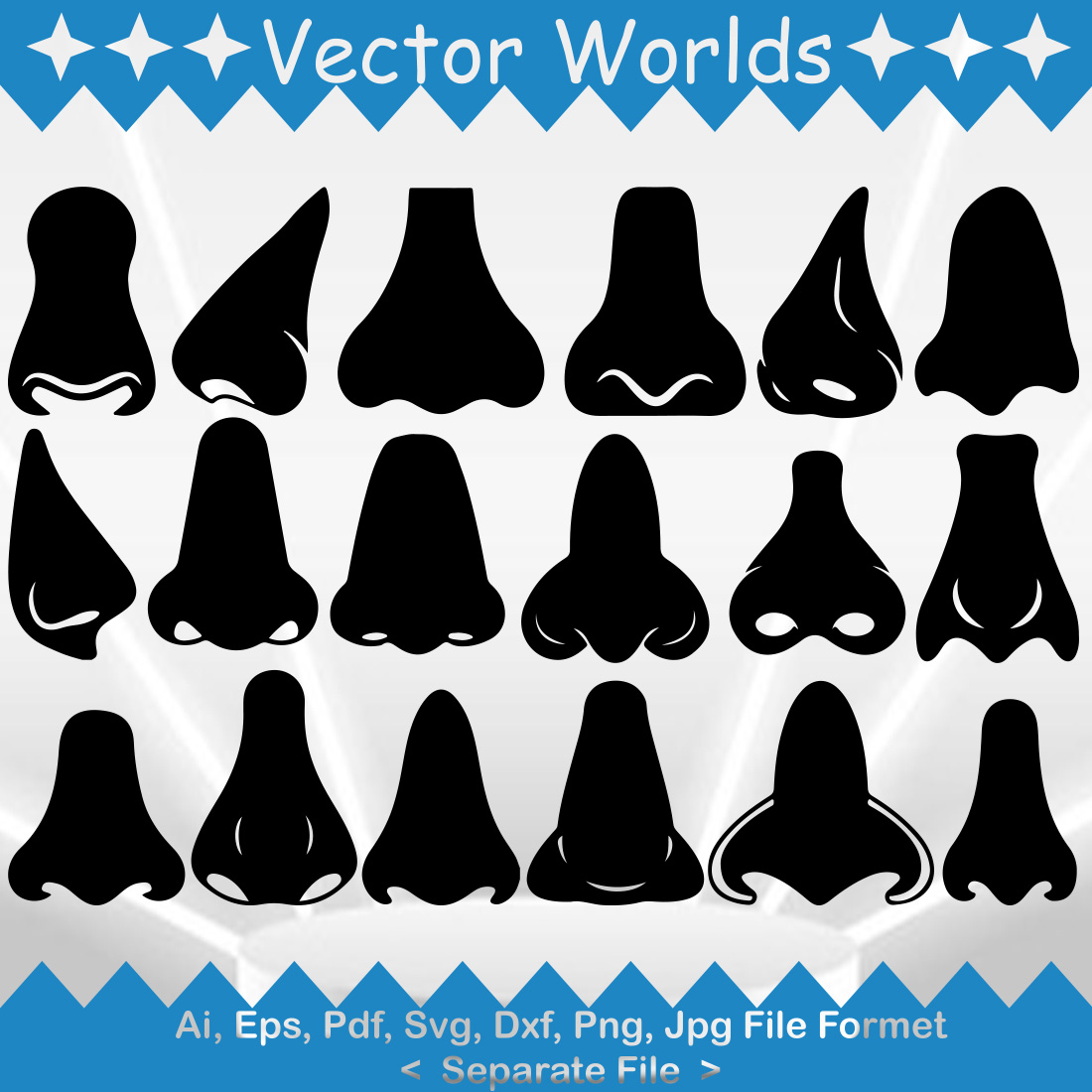 Human Nose SVG Vector Design preview image.