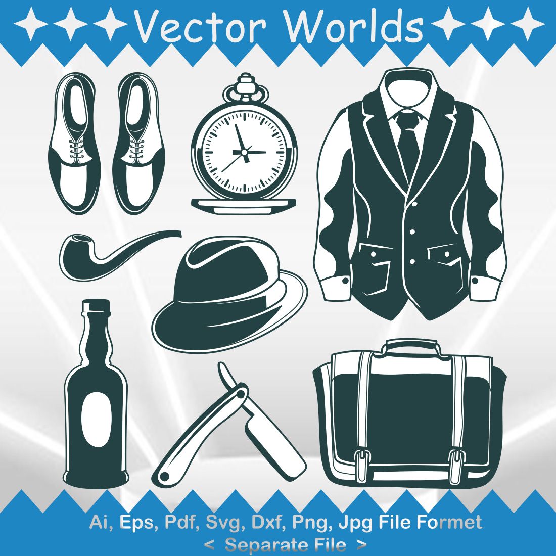 Gentleman Element SVG Vector Design preview image.