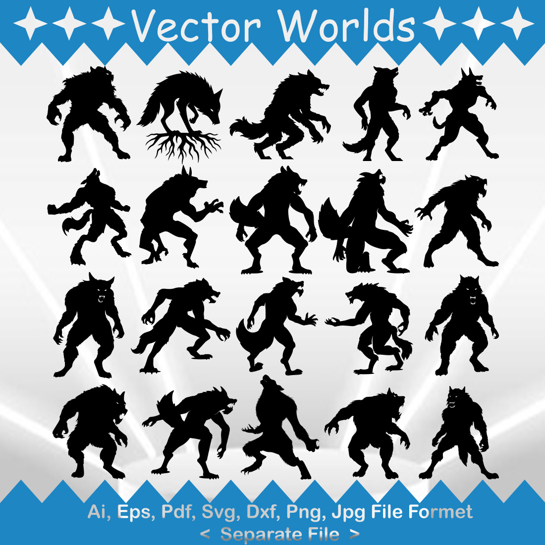 WereWolf SVG Vector Design preview image.